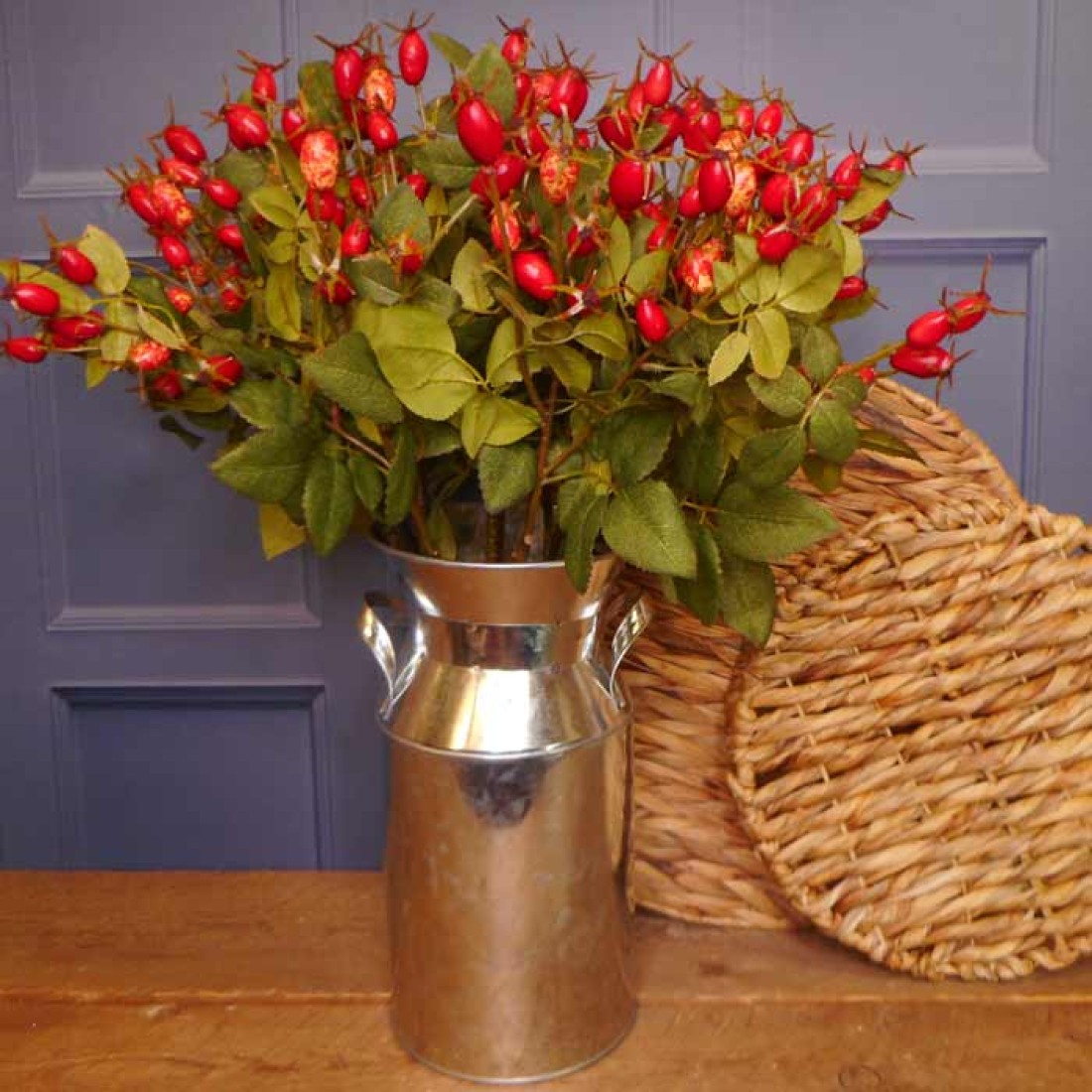 Artificial Rosehips 55cm Artificial Berries